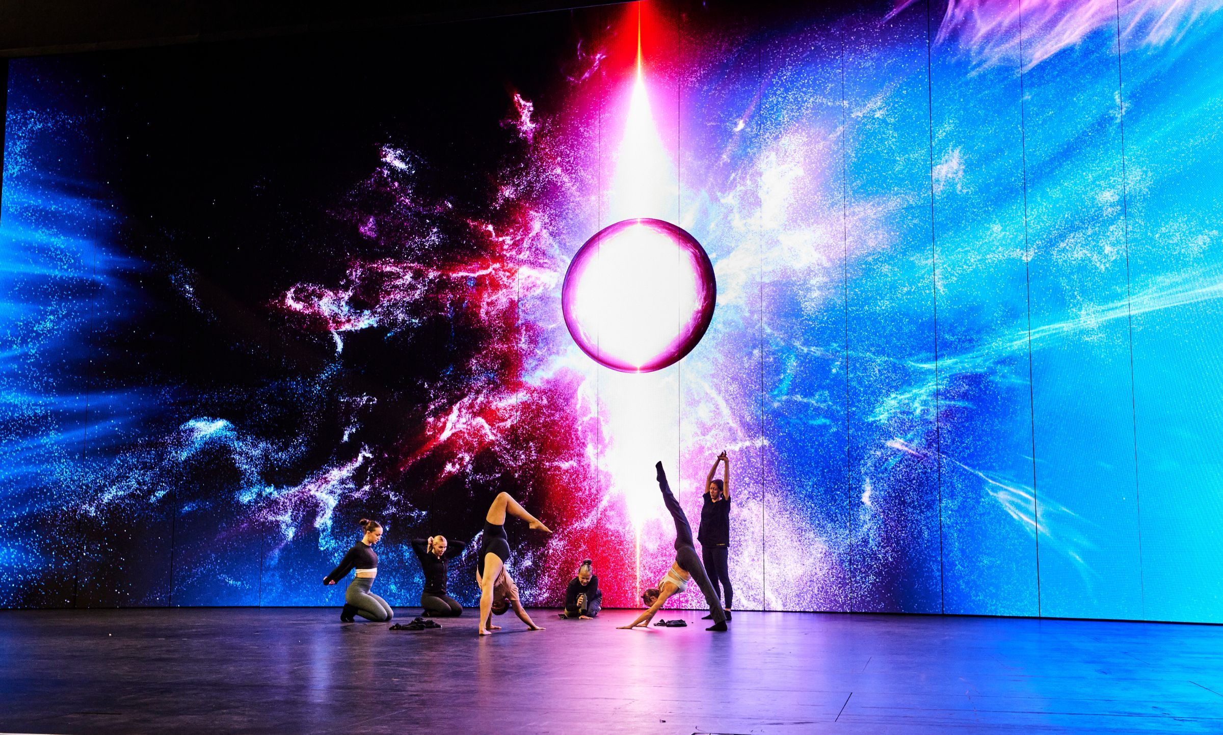 Performers stretch before rehearsals &copy; Keith Saunders