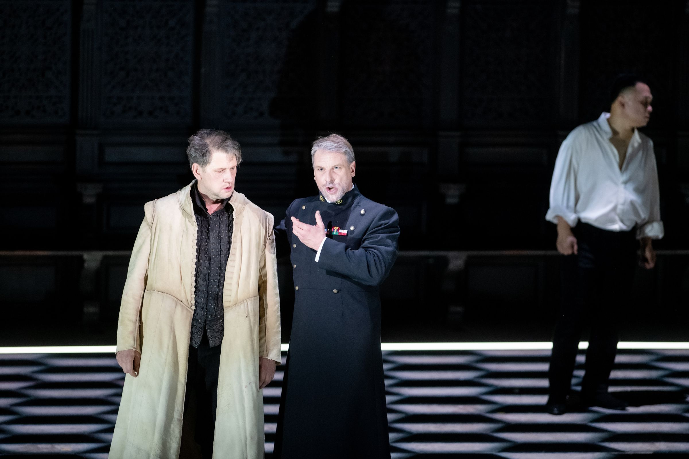 Jānis Apeinis (Posa) and Günther Groissböck (Philip II) &copy; Kristaps Kalns | Latvian National Opera