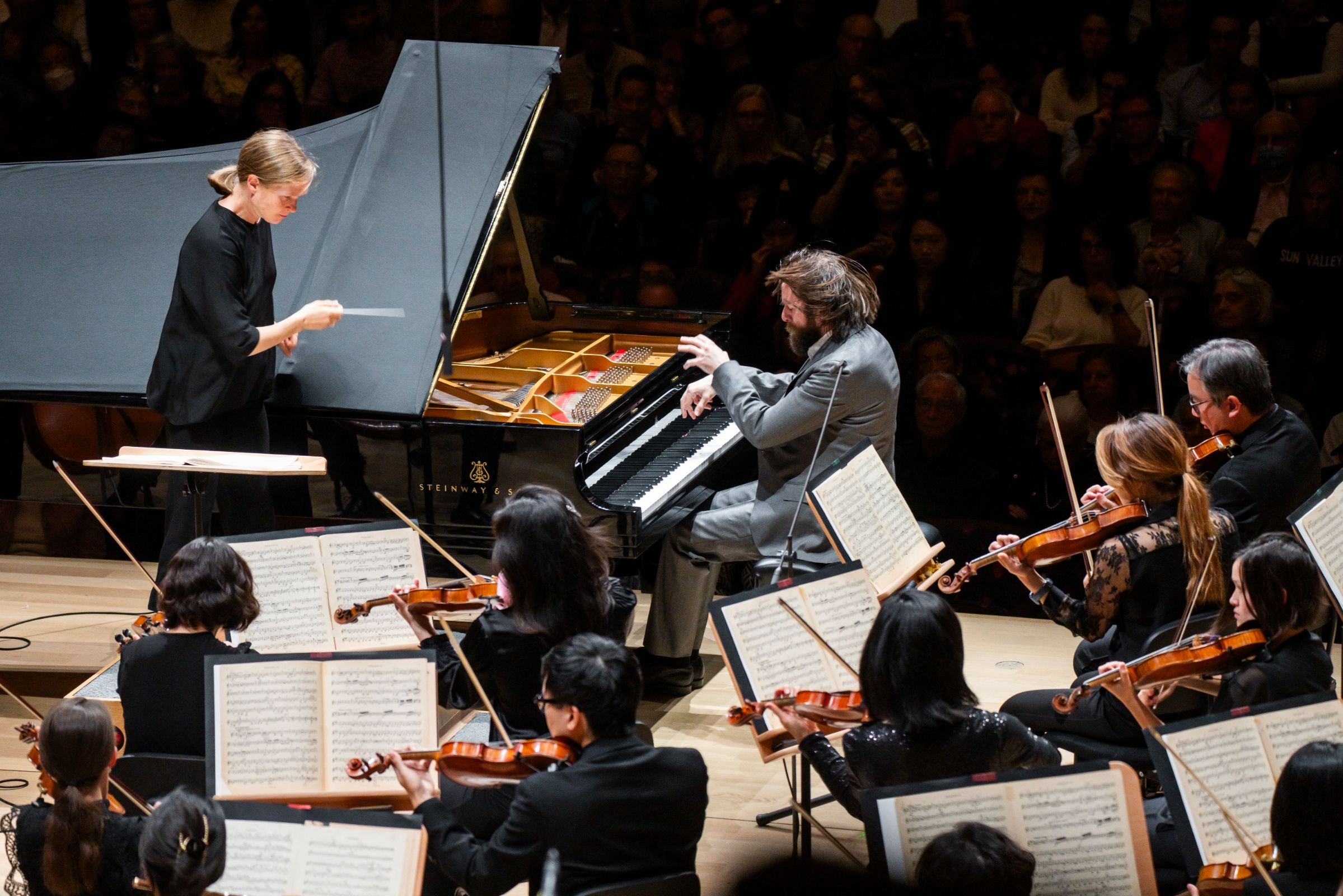 Mirga Gražinytė-Tyla, Daniil Trifonov et le New York Philharmonic © Chris Lee