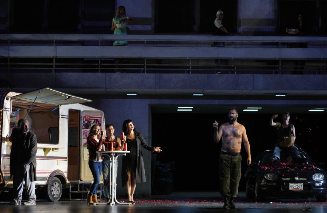Escena de Christophe Dumaux, Giulia Semenzato, Anna Prohaska, Anthony Roth Costanzo y Florian Boesch &copy; Javier del Real | Teatro Real