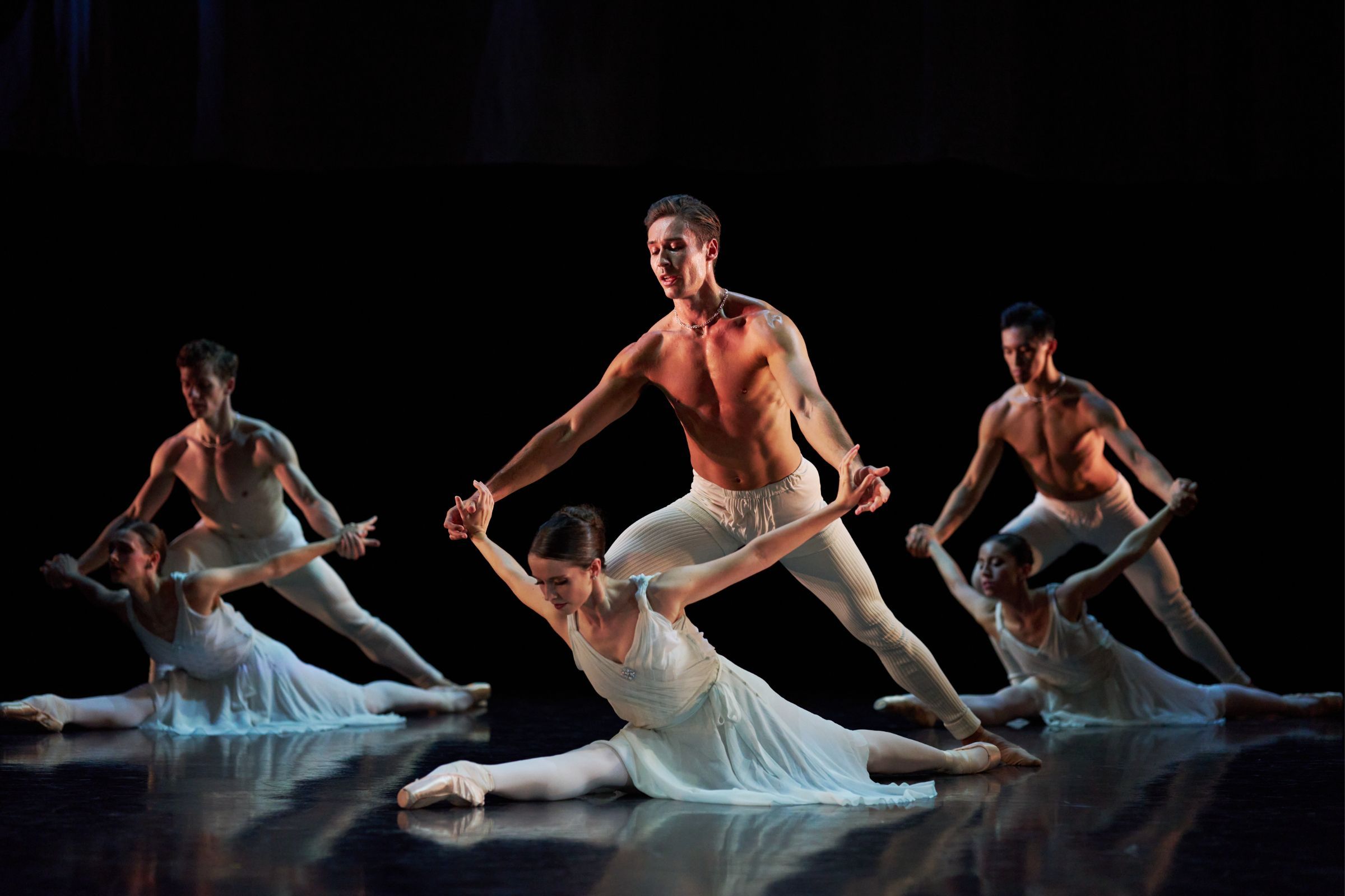 Dominique Larose and Joseph Taylor with Northern Ballet in Hans van Manen's <i>Adagio Hammerklavier</i> © Kyle Baines