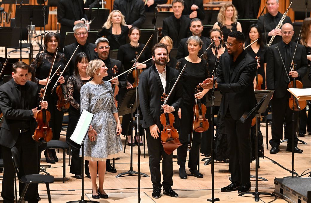 Lotta Wenn&auml;koski, Ilya Gringolts and Roderick Cox &copy; BBC | Mark Allan