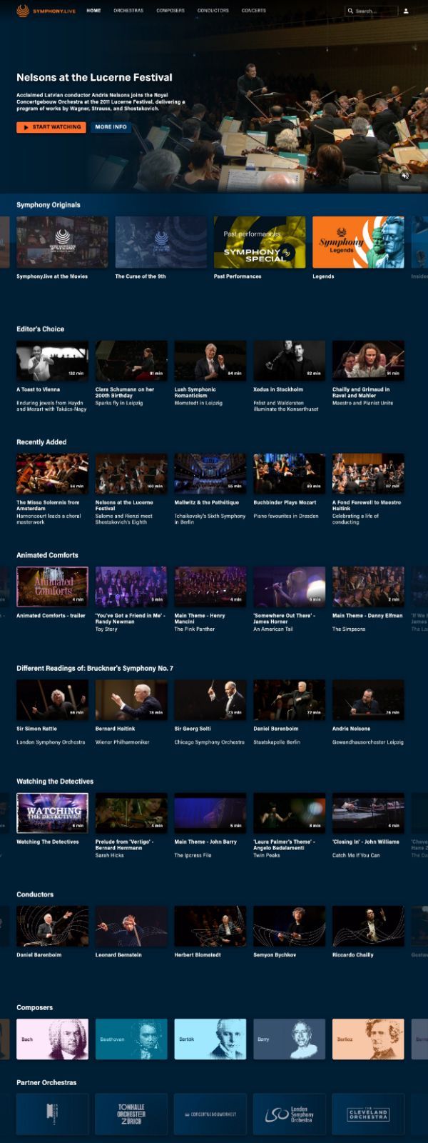 The Symphony.live front page © Symphony Media