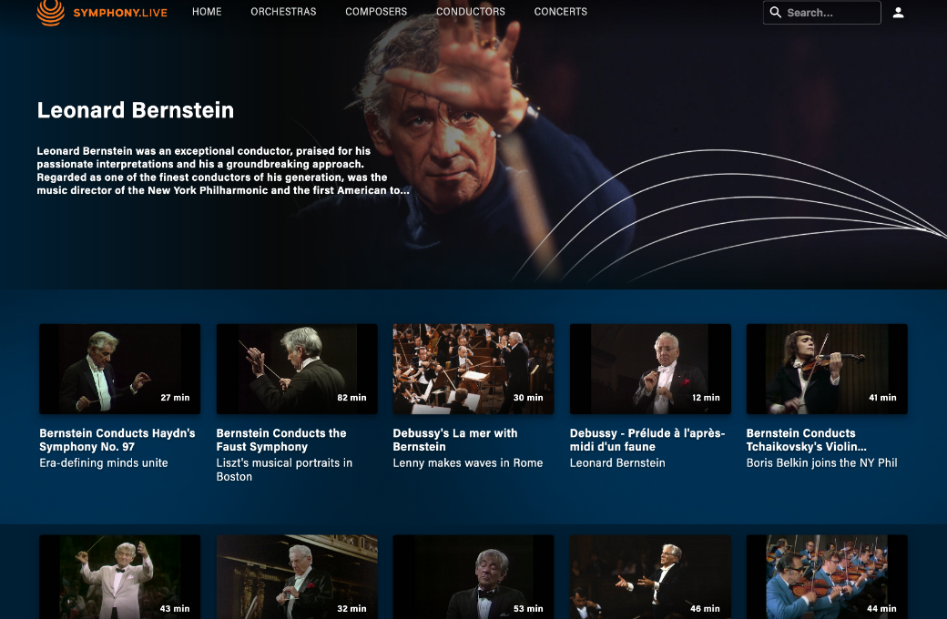 Leonard Bernstein on Symphony.live © Symphony Media