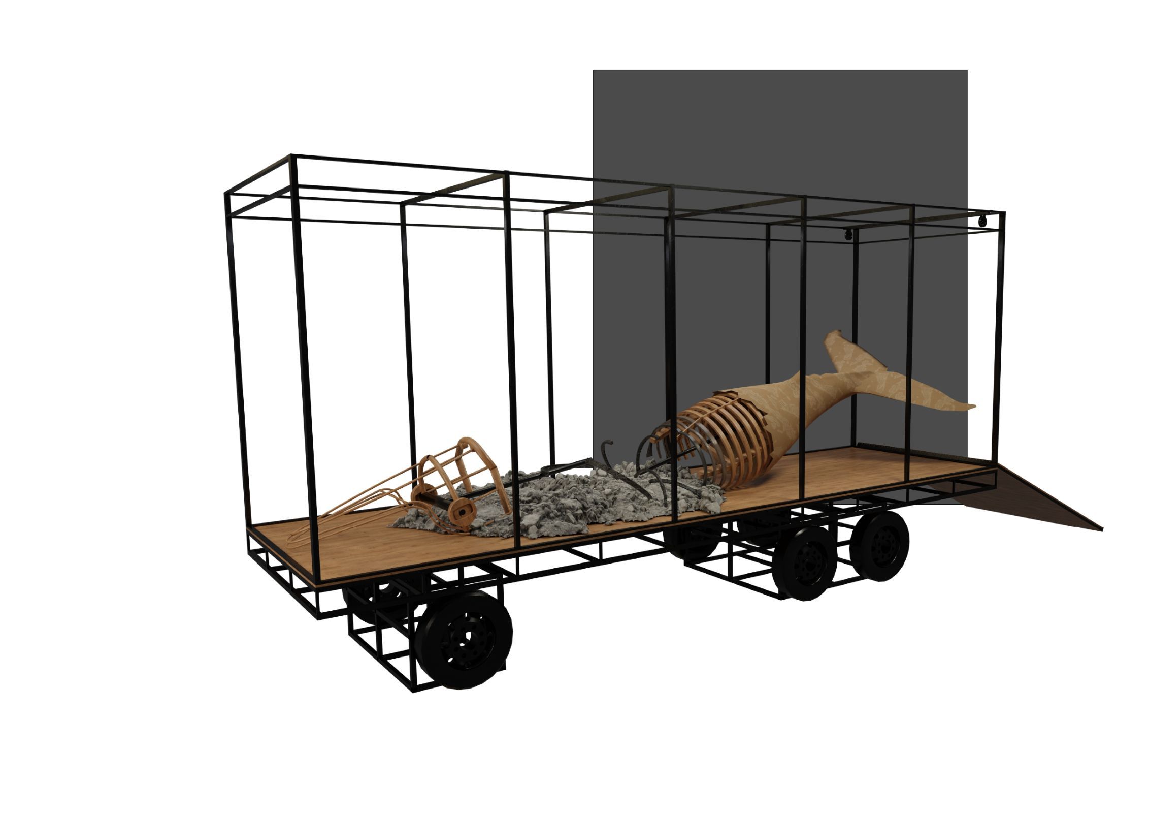 Design for the travelling, decayed whale © Hungarian State Opera