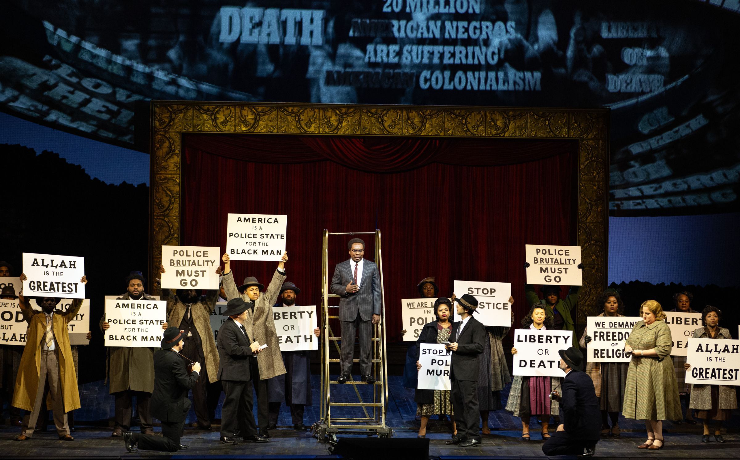 Will Liverman (Malcolm) and ensemble &copy; Marty Sohl | Met Opera