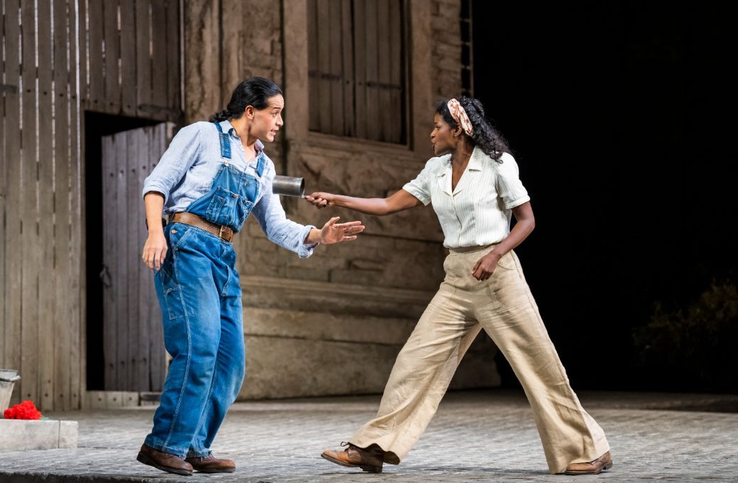 Filipe Manu (Nemorino) and Mariam Battistelli (Adina) &copy; Glyndebourne Productions Ltd. Photo: Tristram Kenton