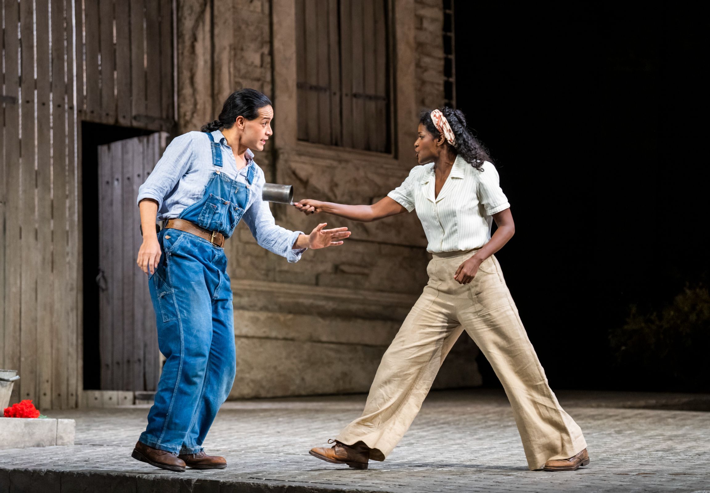 Filipe Manu (Nemorino) and Mariam Battistelli (Adina) &copy; Glyndebourne Productions Ltd. Photo: Tristram Kenton