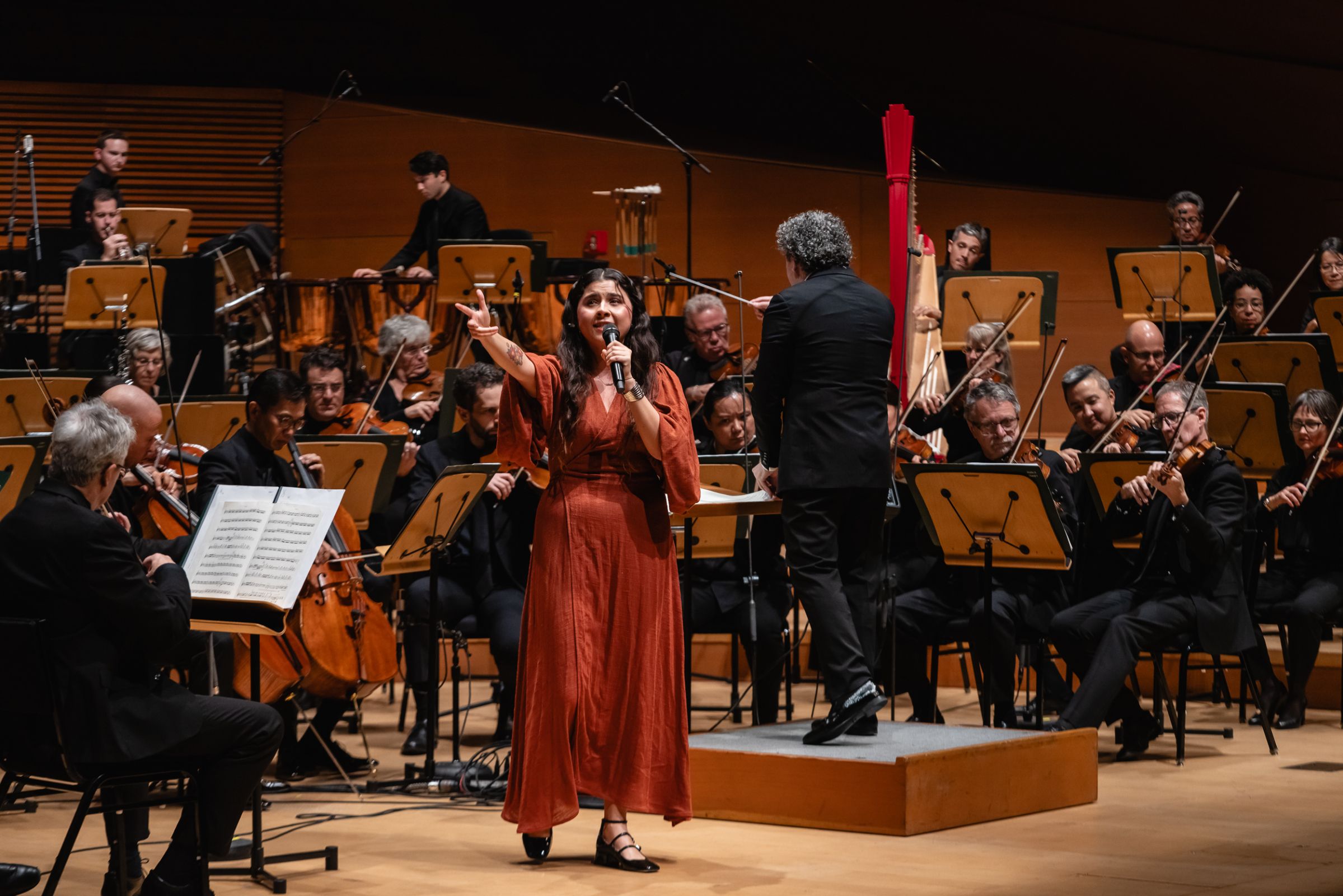 Silvana Estrada, Gustavo Dudamel and the LA Phil &copy; Farah Sosa, provided courtesy of the LA Phil