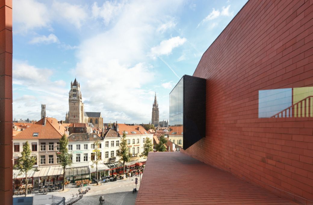 The Concertgebouw&rsquo;s terracotta against the medieval city &copy; Filip Dujardin