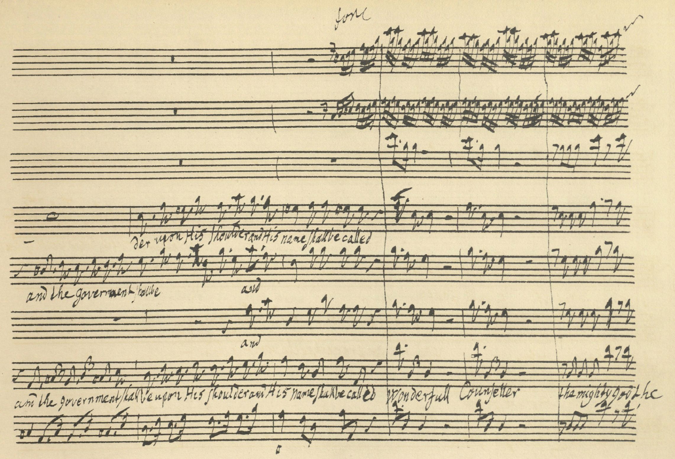 Excerpt from Handel’s manuscript of <i>Messiah</i> © IMSLP