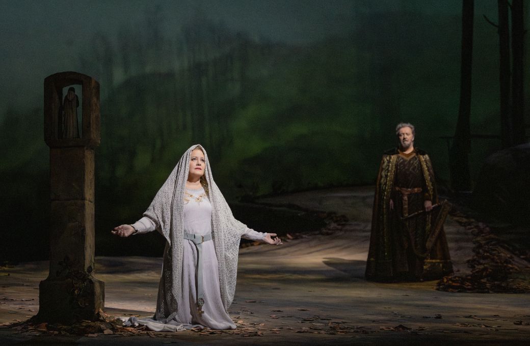 Elza van den Heever (Elisabeth) and Christian Gerhaher (Wolfram) &copy; Evan Zimmerman | Met Opera