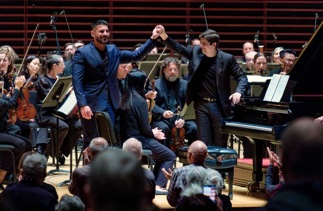Jimmy López Bellido and Javier Perianes with the Philadelphia Orchestra © Jeff Fusco
