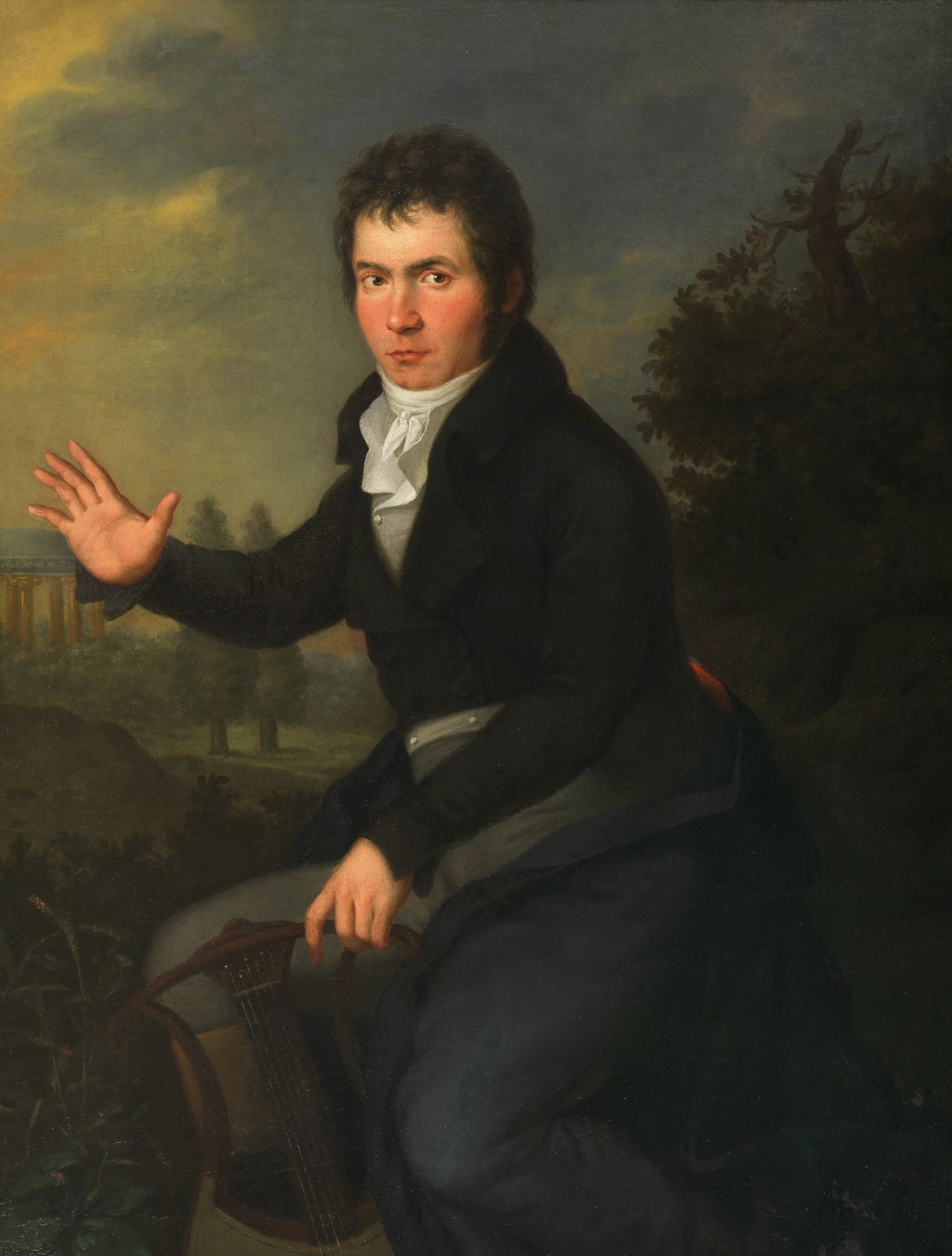 Ludwig van Beethoven, retrato de Josef Willibrord Mähler (1804–05) &copy; Public domain