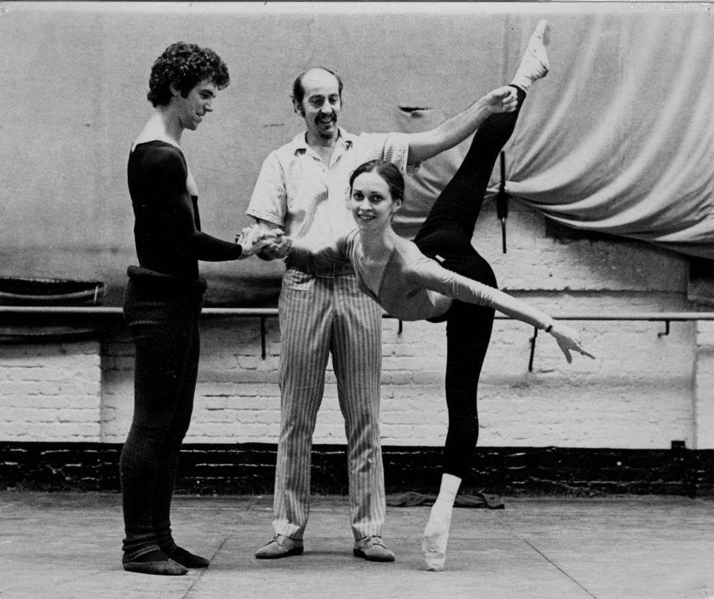 Alain Dubreuil, Ronald Hynd and Eva Edokimova rehearsing Hynd’s 1976 production of <i>The Nutcracker</i> &copy; Anthony Crickmay, courtesy of the Victoria &amp; Albert Museum