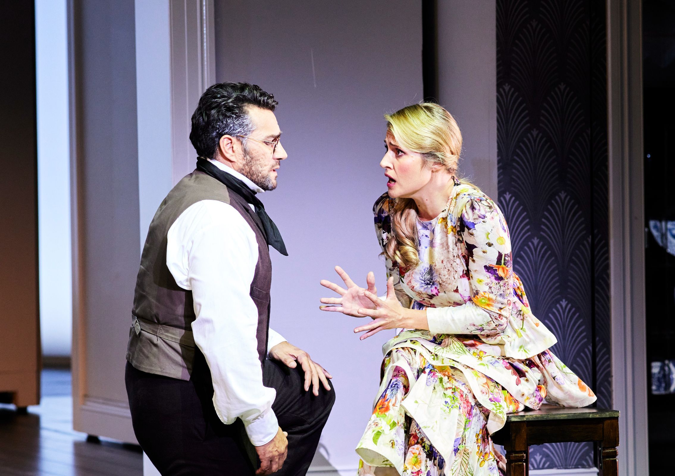 Phillip Rhodes (Germont) and Samantha Clarke (Violetta) &copy; Keith Saunders