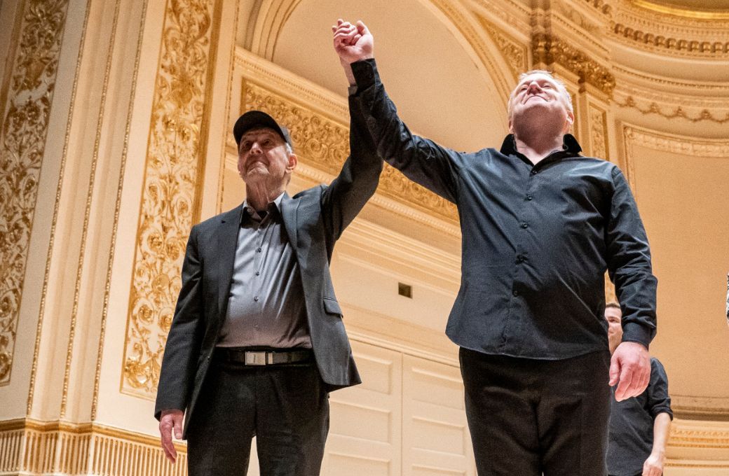 Steve Reich and Colin Currie at Carnegie Hall in 2022 © Stephanie Berger