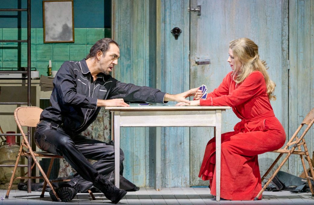 Claudio Sgura (Jack Rance) und Malin Bystr&ouml;m (Minnie) &copy; Wiener Staatsoper | Michael P&ouml;hn