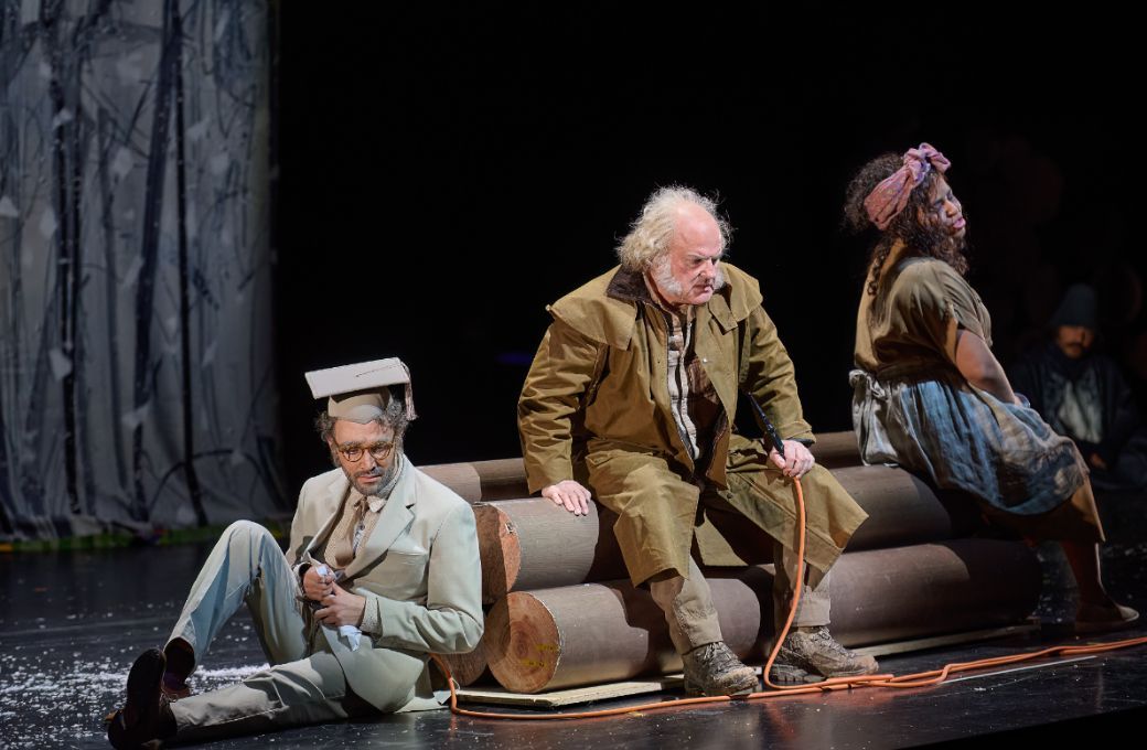 Wesley Harrison (Schoolmaster), Christopher Purves (Forester), Charlotte Siegel (Innkeeper&rsquo;s Wife) &copy; Michael Cooper
