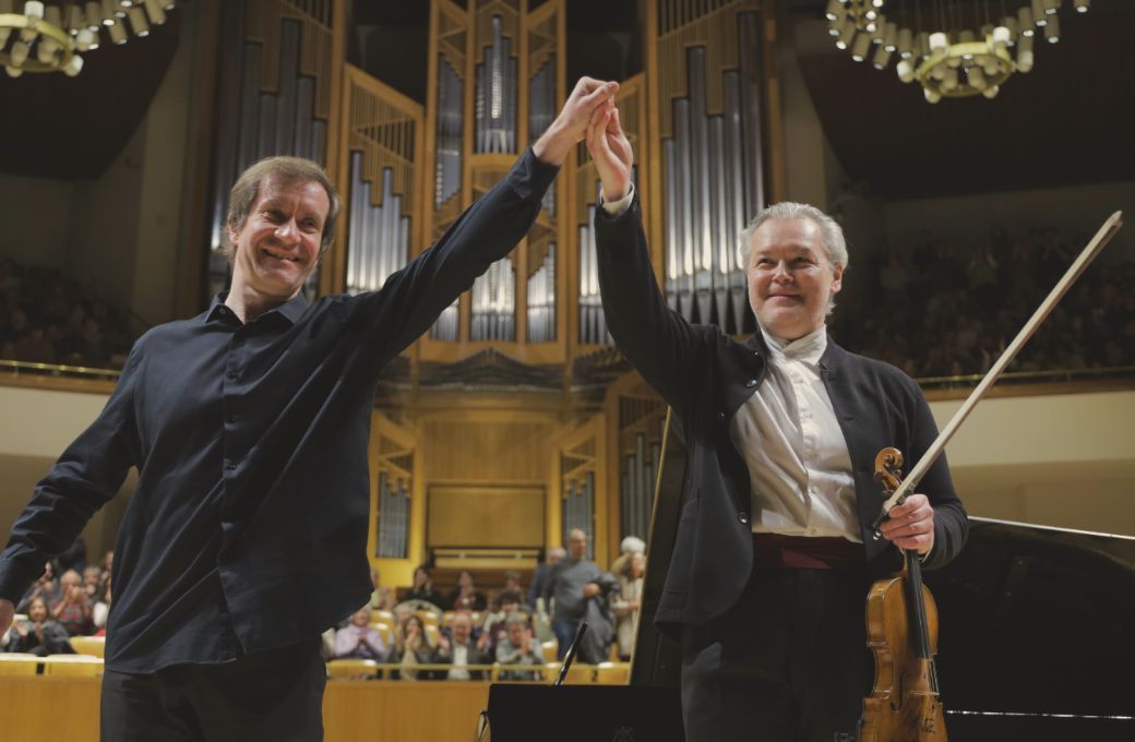 Nikolai Lugansky y Vadim Repin al final del concierto © Valentina Moreno | Fundación Scherzo