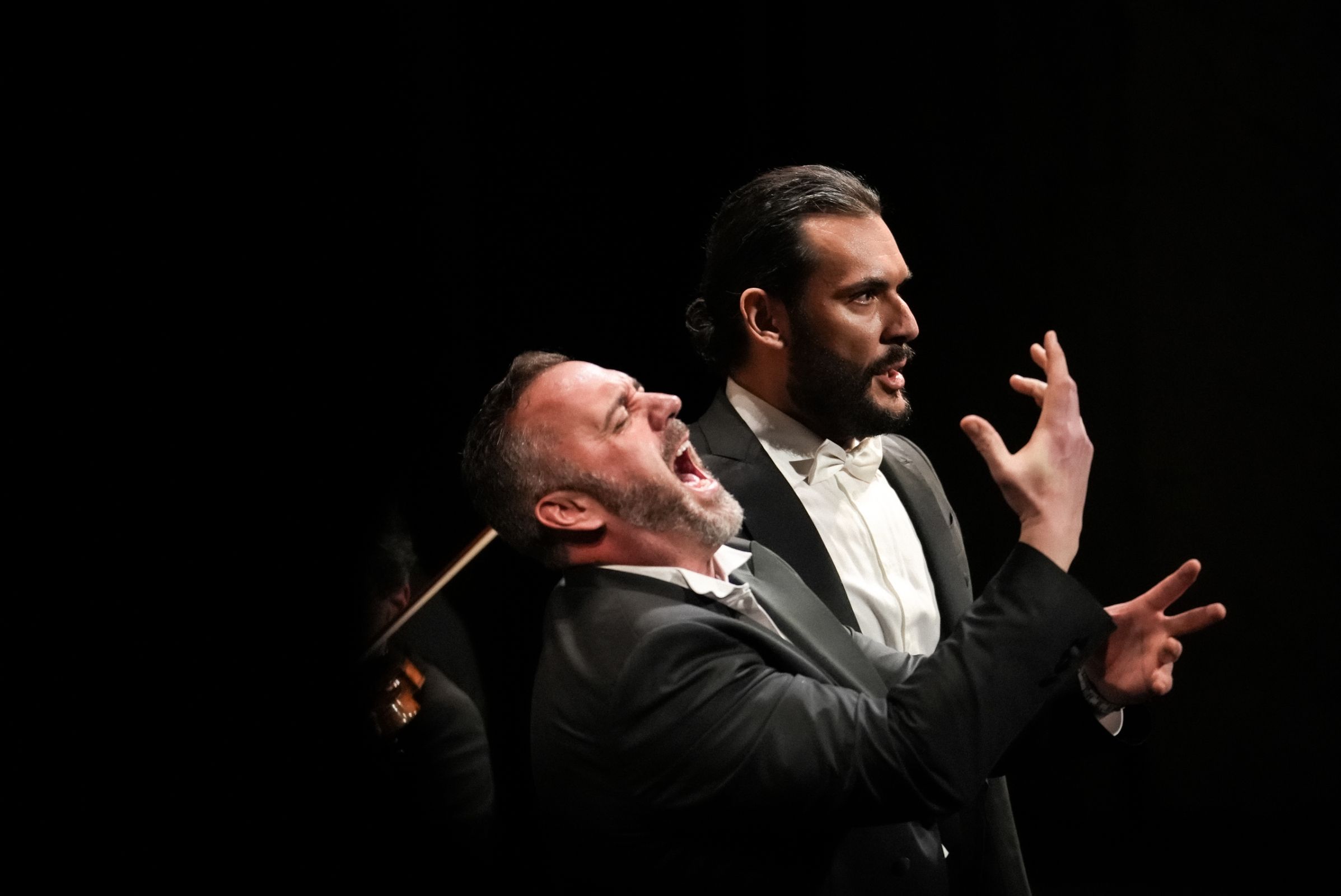 Christian Van Horn (Don Giovanni) et Antonio Di Matteo (le Commandeur) © Cyprien Tollet / Théâtre des Champs-Élysées