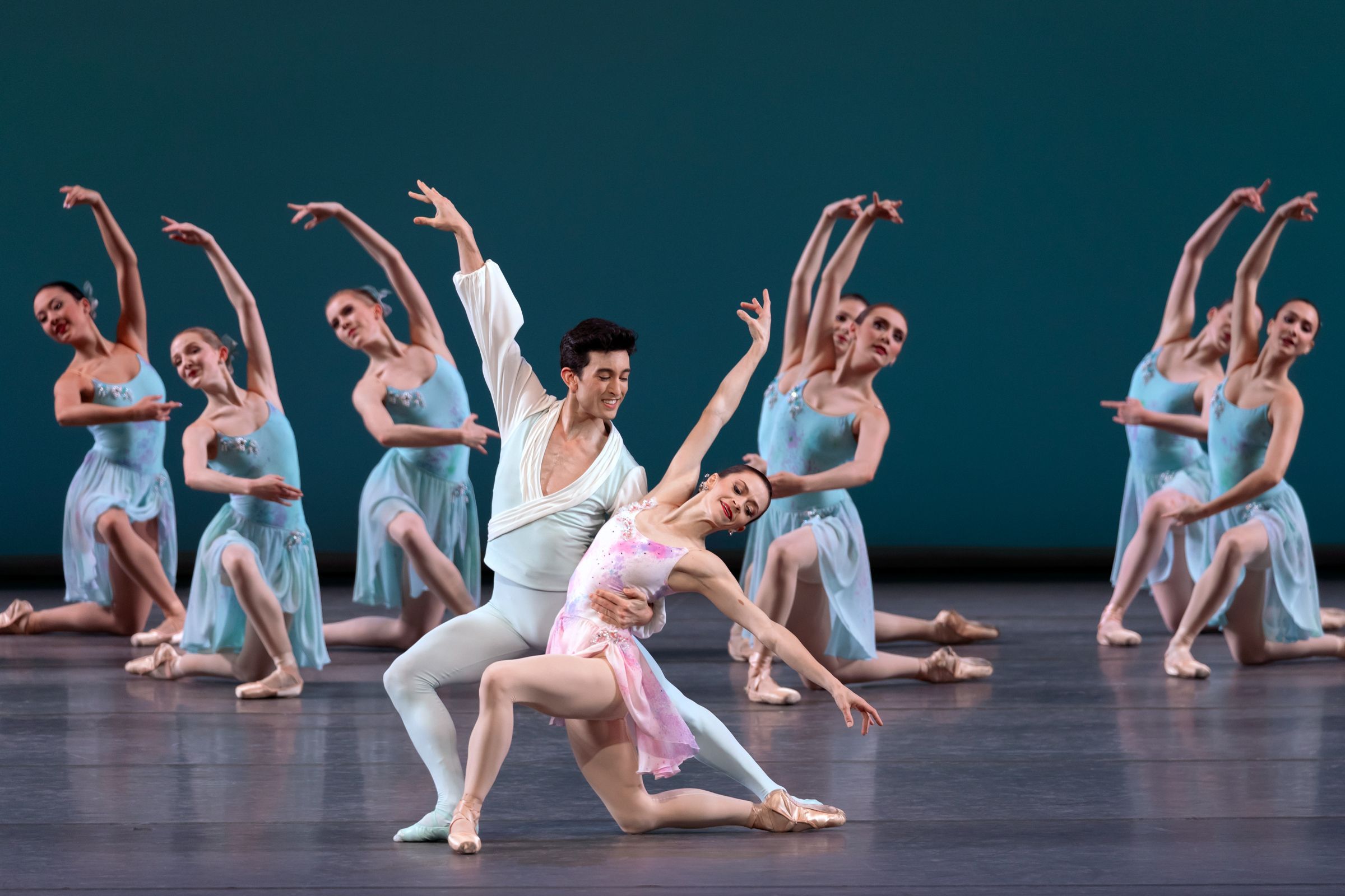Megan Fairchild and Anthony Huxley with NYCB in Balanchine's <i>Ballo della Regina</i> &copy; Erin Baiano