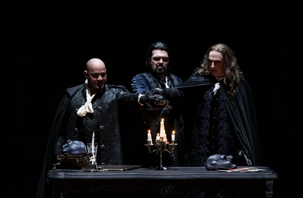 Daniel Giulianini (Samuel), Luca Micheletti (Renato) and Luca Dall'Amico (Tom) &copy; Andrea Macchia | Teatro regio di Torino