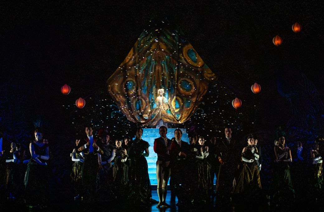M&oacute;nica G&oacute;mez as Cinderella with Artists of Houston Ballet in Stanton Welch's <i>Cinderella</i> &copy; Lawrence Elizabeth Knox (2024). Courtesy of Houston Ballet.