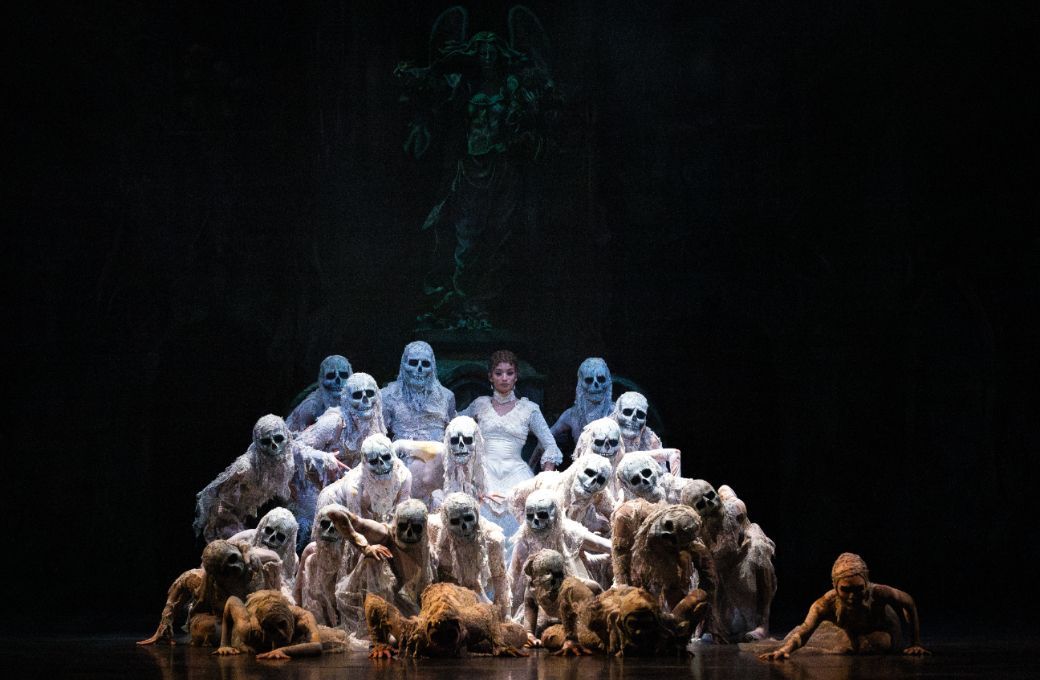 Karina Gonz&aacute;lez as Mother and Artists of Houston Ballet in Stanton Welch's <i>Cinderella</i> &copy; Lawrence Elizabeth Knox (2024). Courtesy of Houston Ballet.