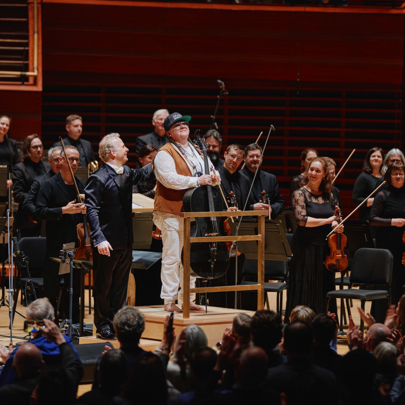 Yannick Nézet-Séguin, Cris Derksen and the Orchestre Métropolitain de Montréal &copy; François Goupil | Orchestre Métropolitain