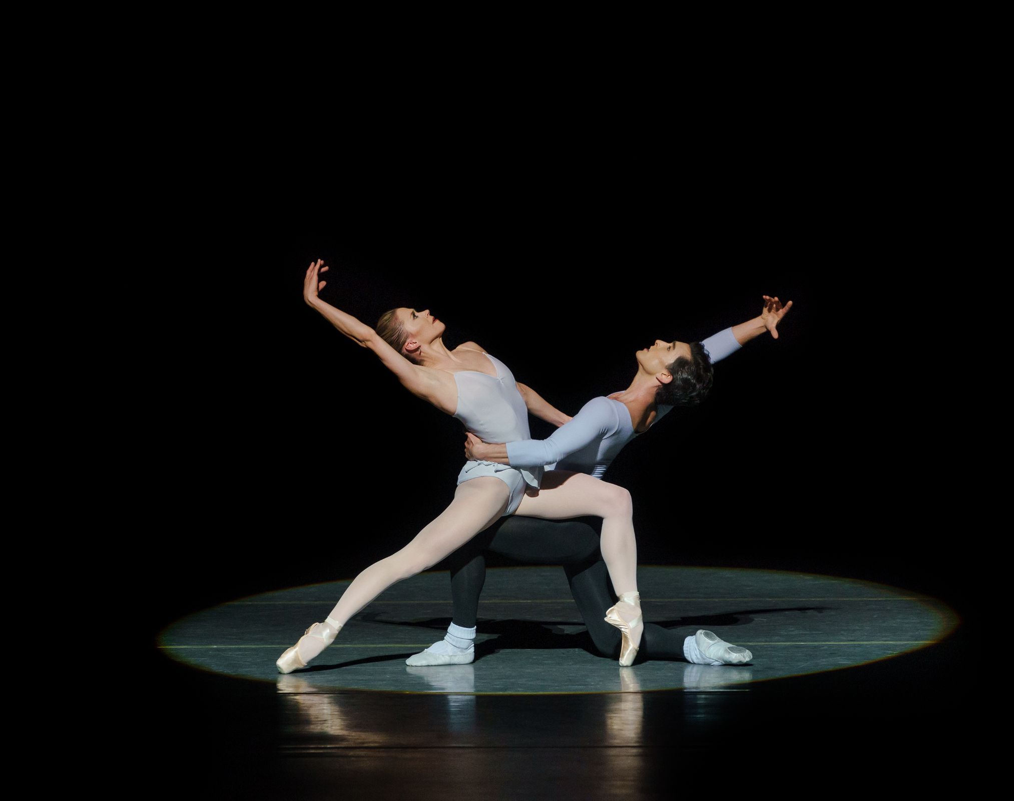 Megan Fairchild and Anthony Huxley in George Balanchine's <i>Duo Concertant</i> &copy; Paul Kolnick