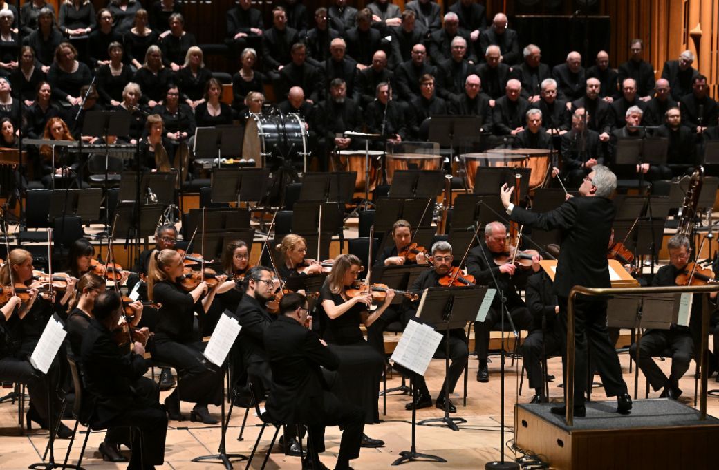 Sir James MacMillan conducts the BBC Symphony Chorus and Orchestra &copy; BBC | Mark Allan
