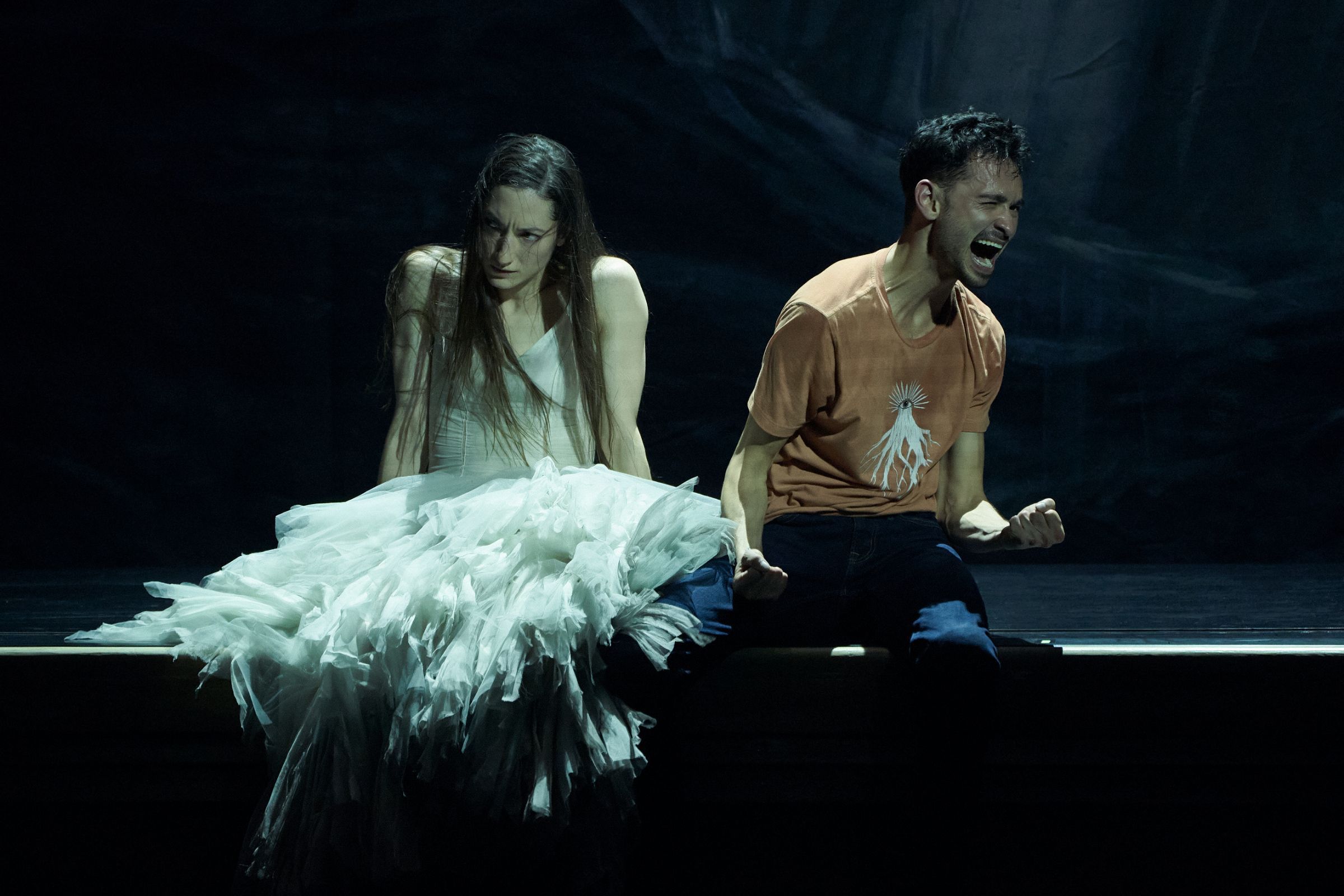 Renée Sigouin and Gregory Lau in <i>Assembly Hall</i> by Crystal Pite and Jonathon Young &copy; Sasha Onyshcenko
