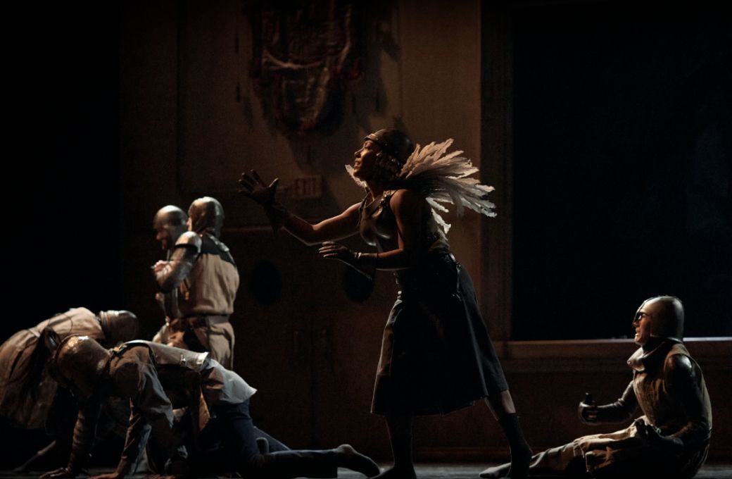 Livona Ellis and dancers of Kidd Pivot in <i>Assembly Hall</i> &copy; Sasha Onyshchenko