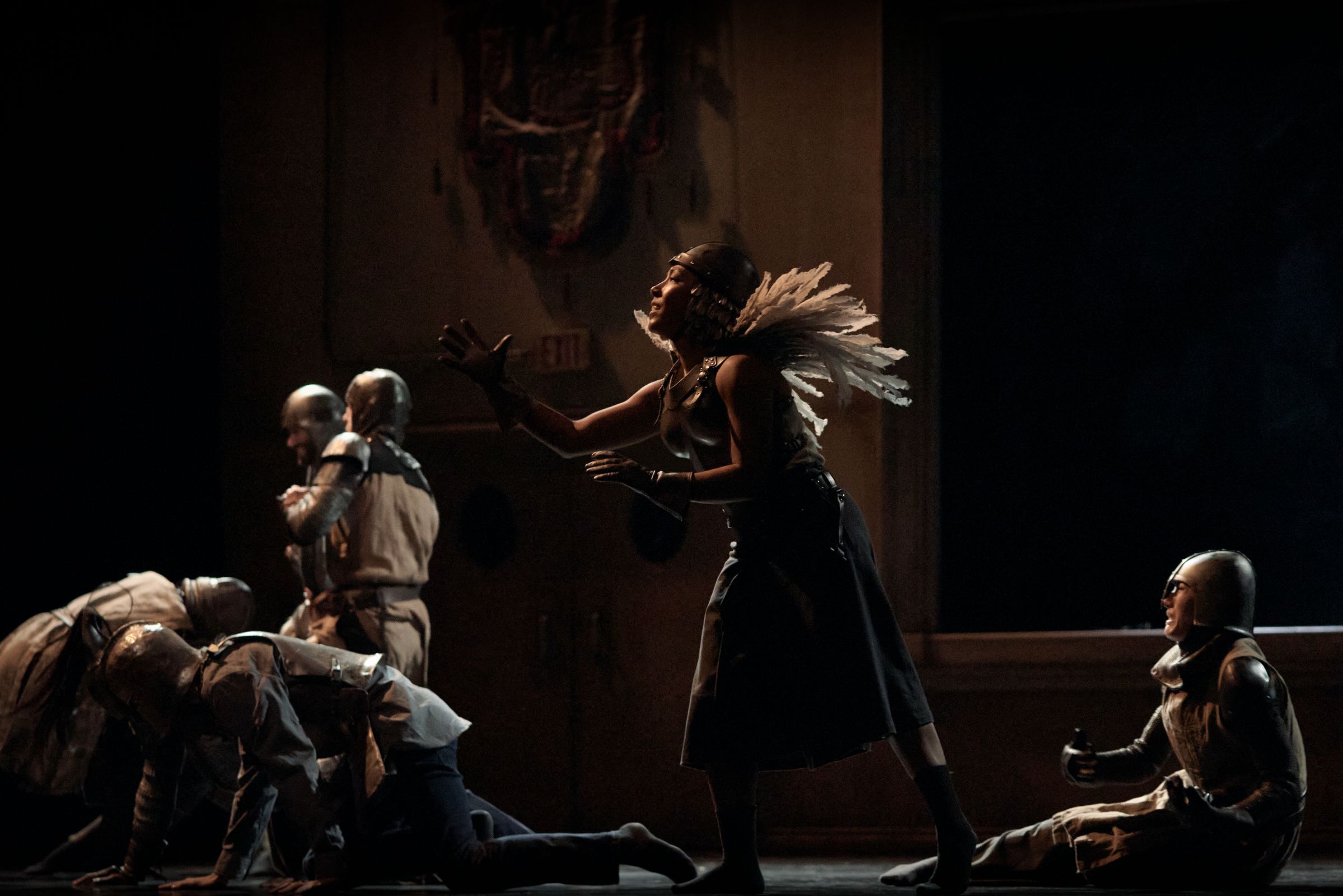 Livona Ellis and dancers of Kidd Pivot in <i>Assembly Hall</i> &copy; Sasha Onyshchenko