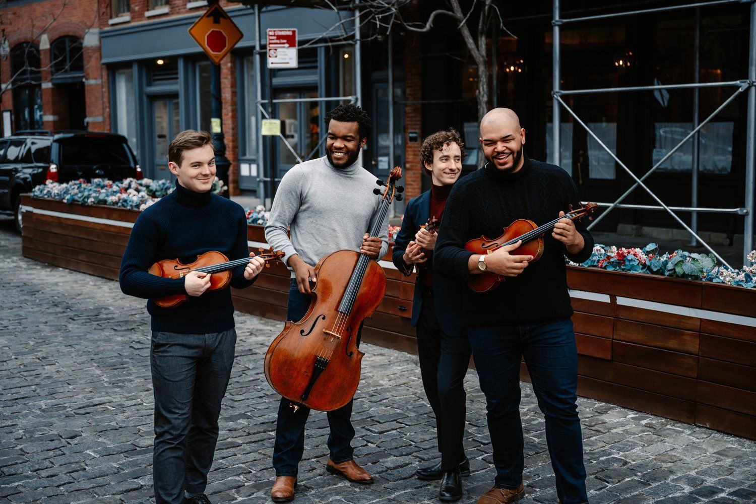 The Isidore String Quartet: Adrian Steele, Joshua McClendon, Phoenix Avalon, Devin Moore &copy; Jiyang Chen