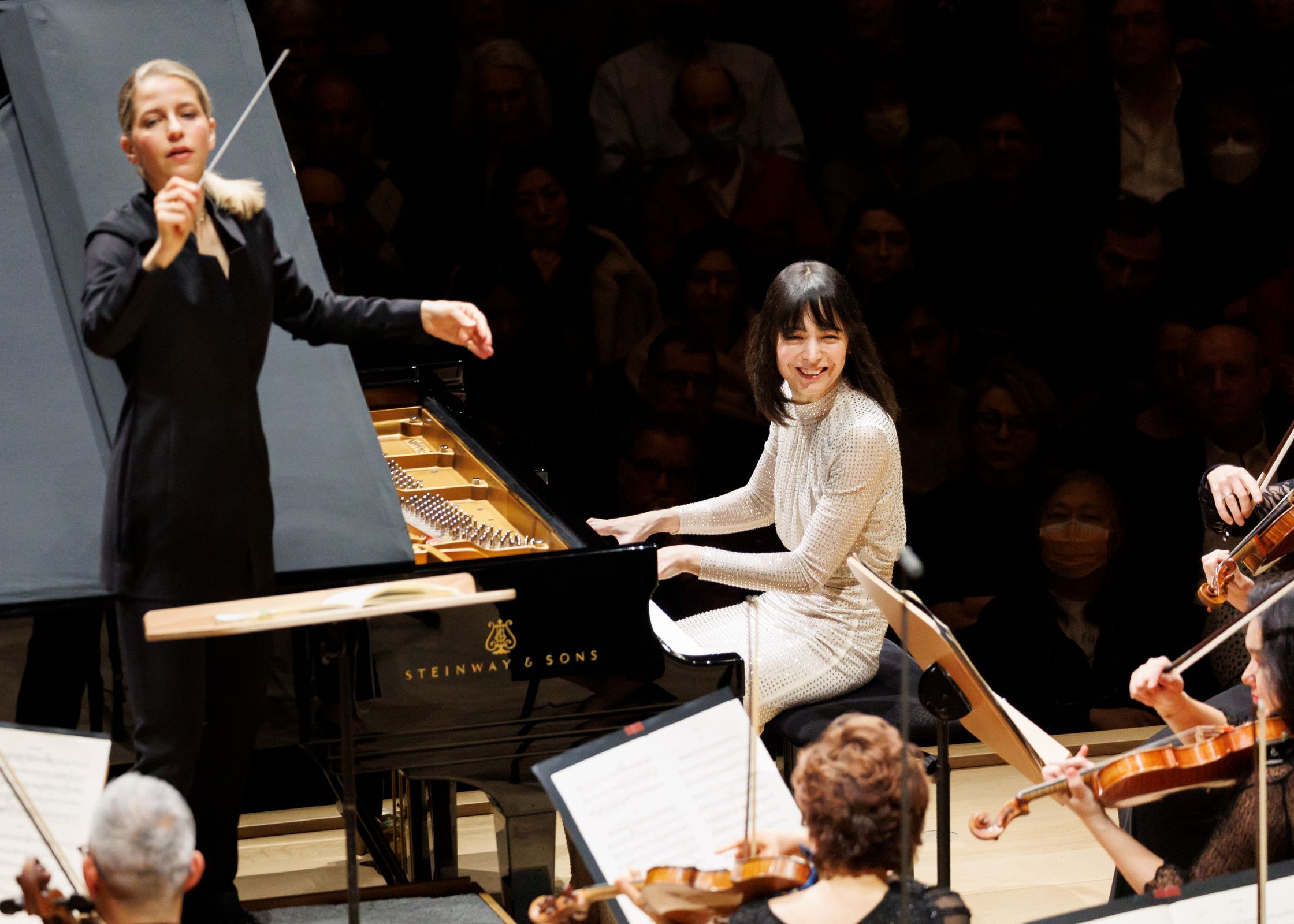 Karina Canellakis and Alice Sara Ott with the New York Philharmonic &copy; Erin Baiano