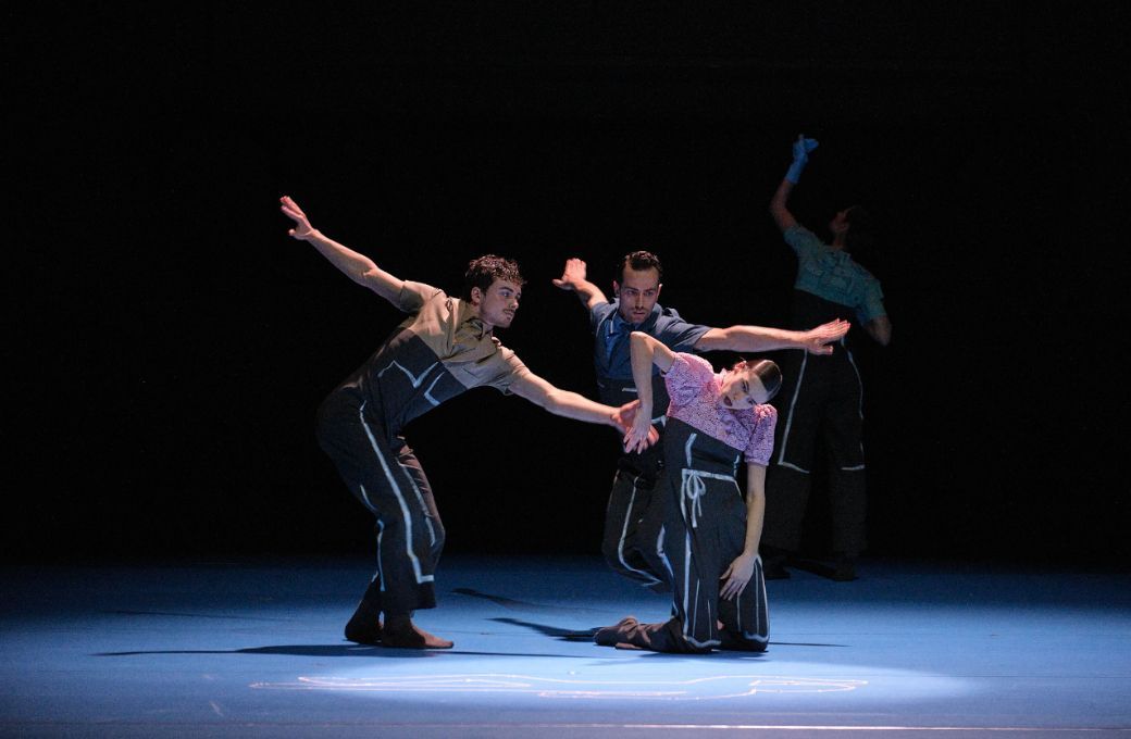 Miquel Martínez Pedro, Orazio Di Bella and Clara Nougué-Cazenave in Andrey Kaydanovskiy's <i>Chalk</i> © Daniel Senzek