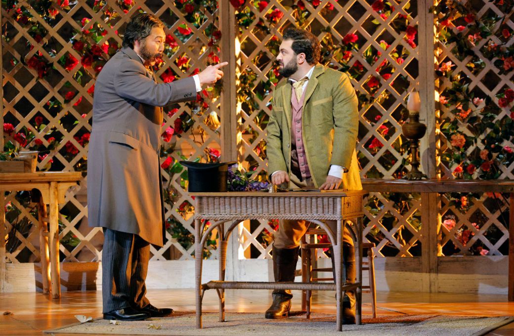 Kihun Yoon (Germont) and Liparit Avetisyan (Alfredo) &copy; Cory Weaver | LA Opera