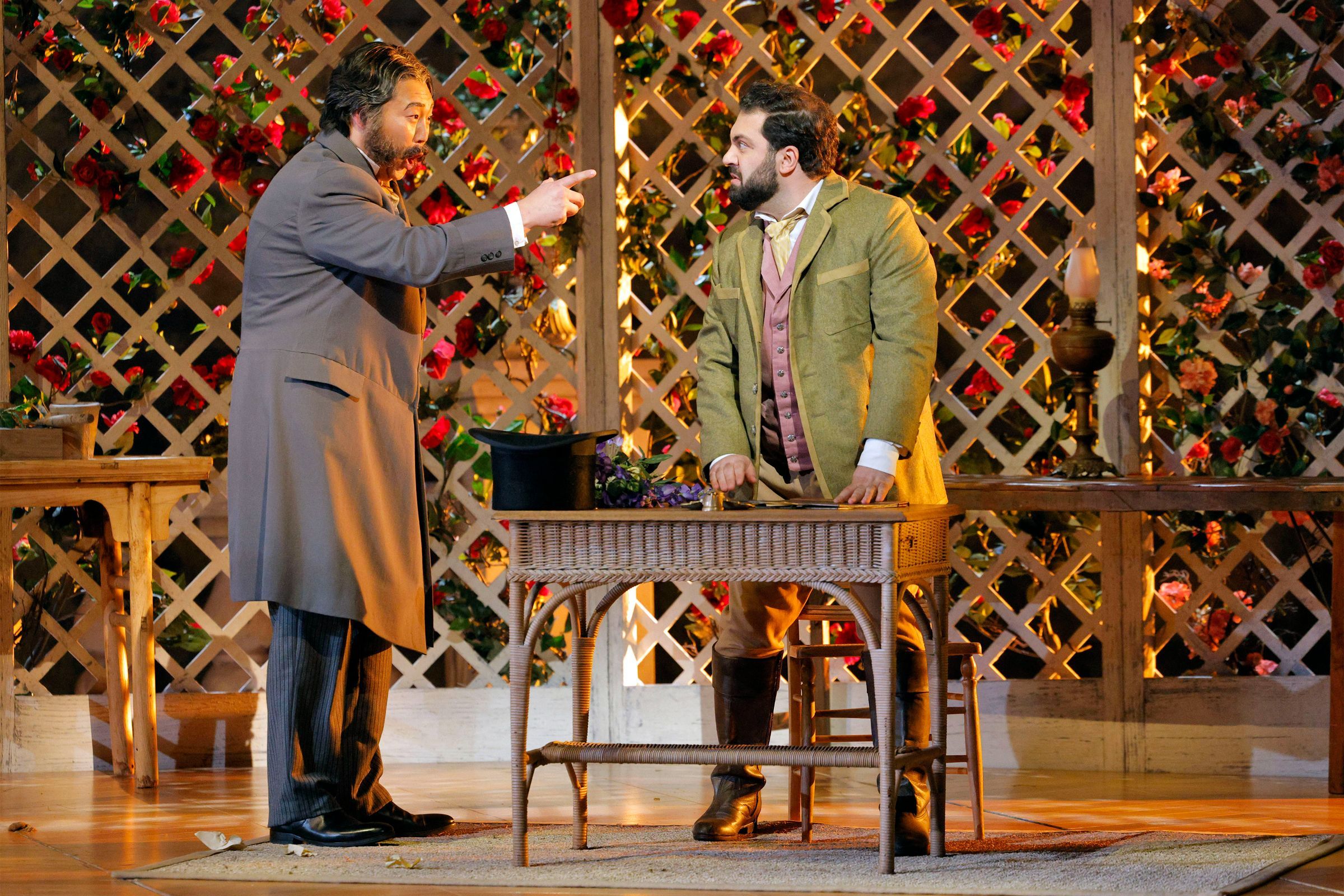 Kihun Yoon (Germont) and Liparit Avetisyan (Alfredo) &copy; Cory Weaver | LA Opera
