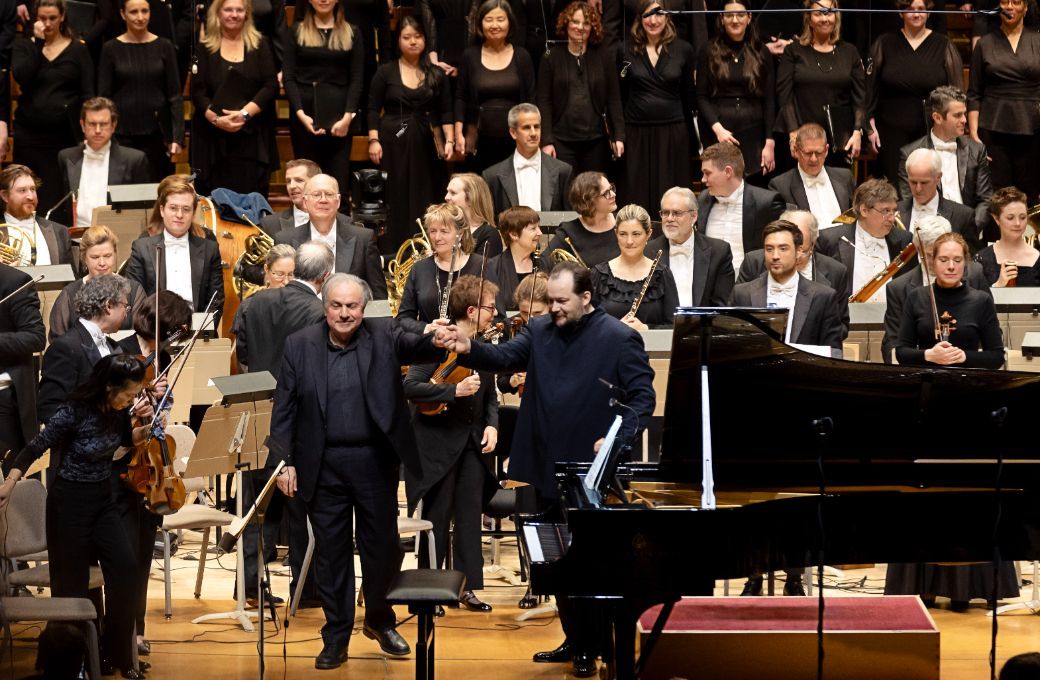 Yefim Bronfman, Andris Nelsons and the Boston Symphony Orchestra © Winslow Townson