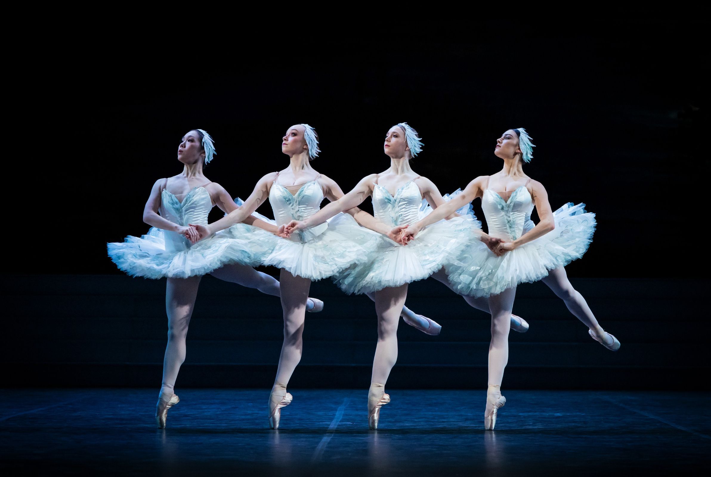 Royal Swedish Ballet as the Cygnets in Rudolf Nureyev's <i>Swan Lake</i> &copy; The Royal Swedish Opera/Håkan Larsson