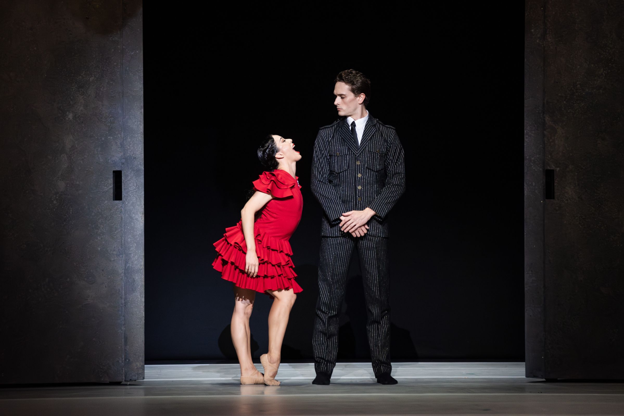 Jill Ogai as Carmen and Callum Linnane as Don José in Johan Inger's <i>Carmen</i> &copy; Daniel Boud