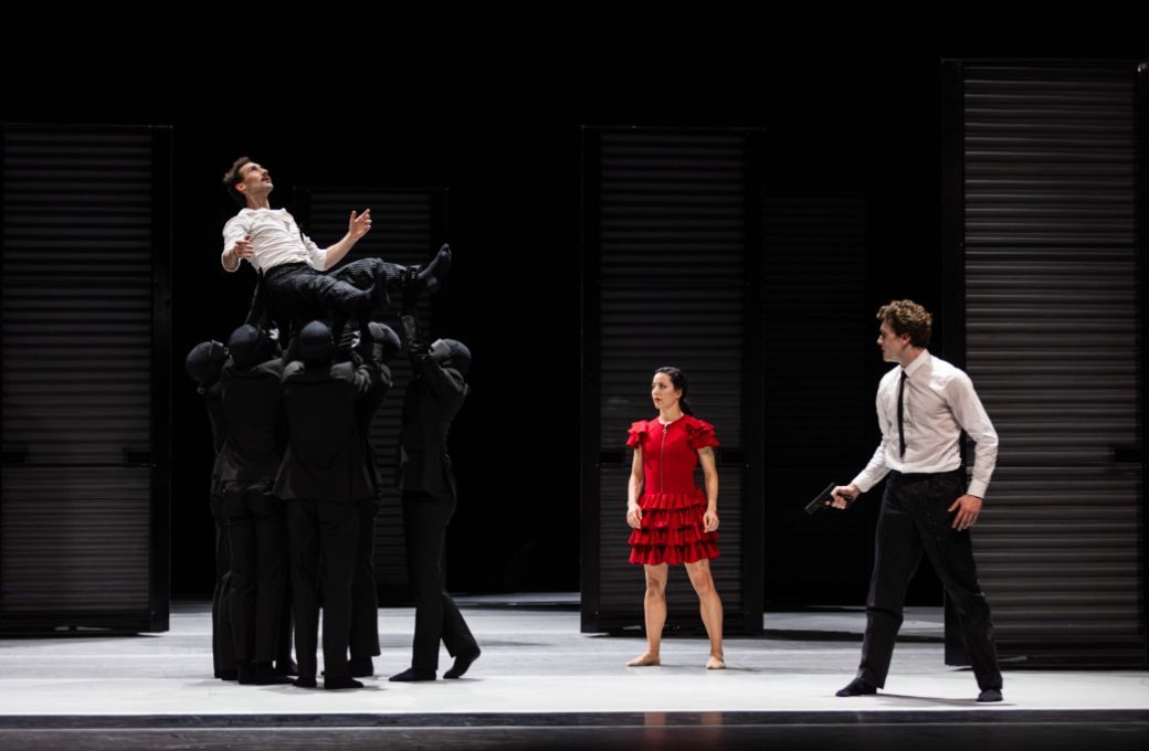 Brett Chynoweth, Jill Ogai, Callum Linnane and The Australian Ballet in Johan Inger's <i>Carmen</i> &copy; Daniel Boud