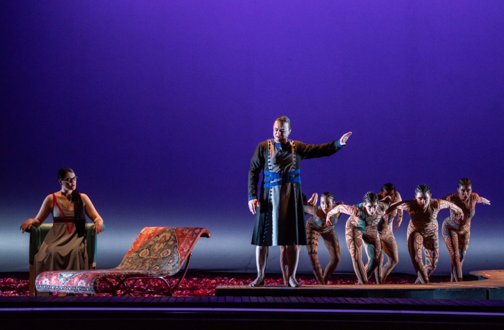 Fiona Craig (Kundry) y Martin Iliev (Parsifal) en el estreno de <i>Parsifal</i> en M&eacute;xico &copy; Naza PF | Teatro del Bicentenario Roberto Plasencia Salda&ntilde;a
