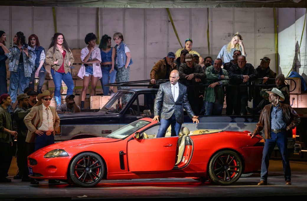 Cl&eacute;mentine Margaine (Carmen), Ryan Speedo Green (Escamillo) and ensemble &copy; Nina Wurtzel | Met Opera
