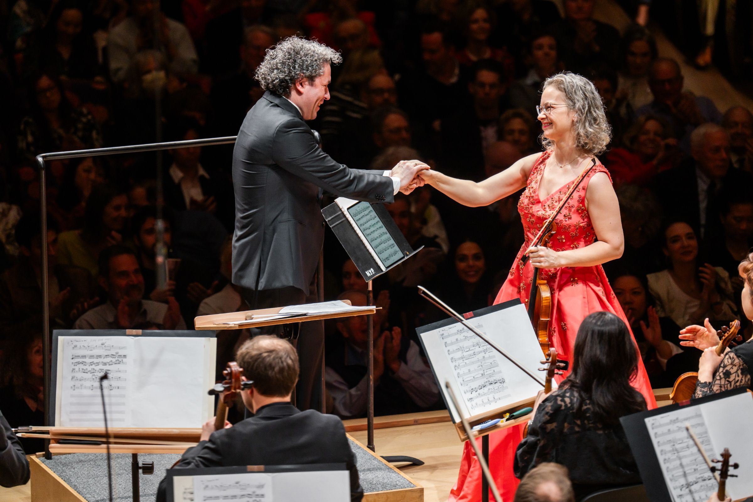 Gustavo Dudamel and Hilary Hahn &copy; Chris Lee