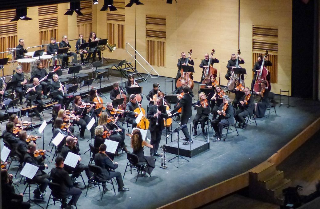 Juan Ferrer y Andrés Salado con la OEX © Orquesta de Extremadura