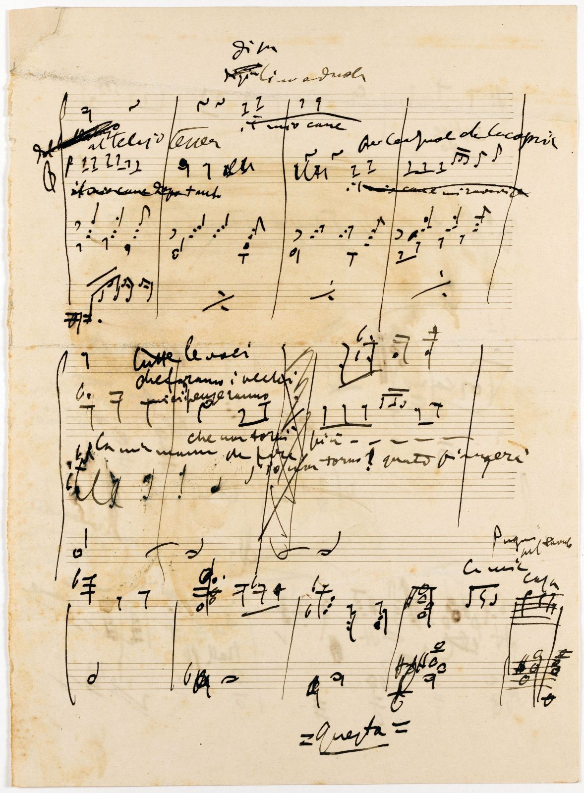 Skizze aus <i>La fanciulla del West</i> &copy; Juilliard Manuscript Collection