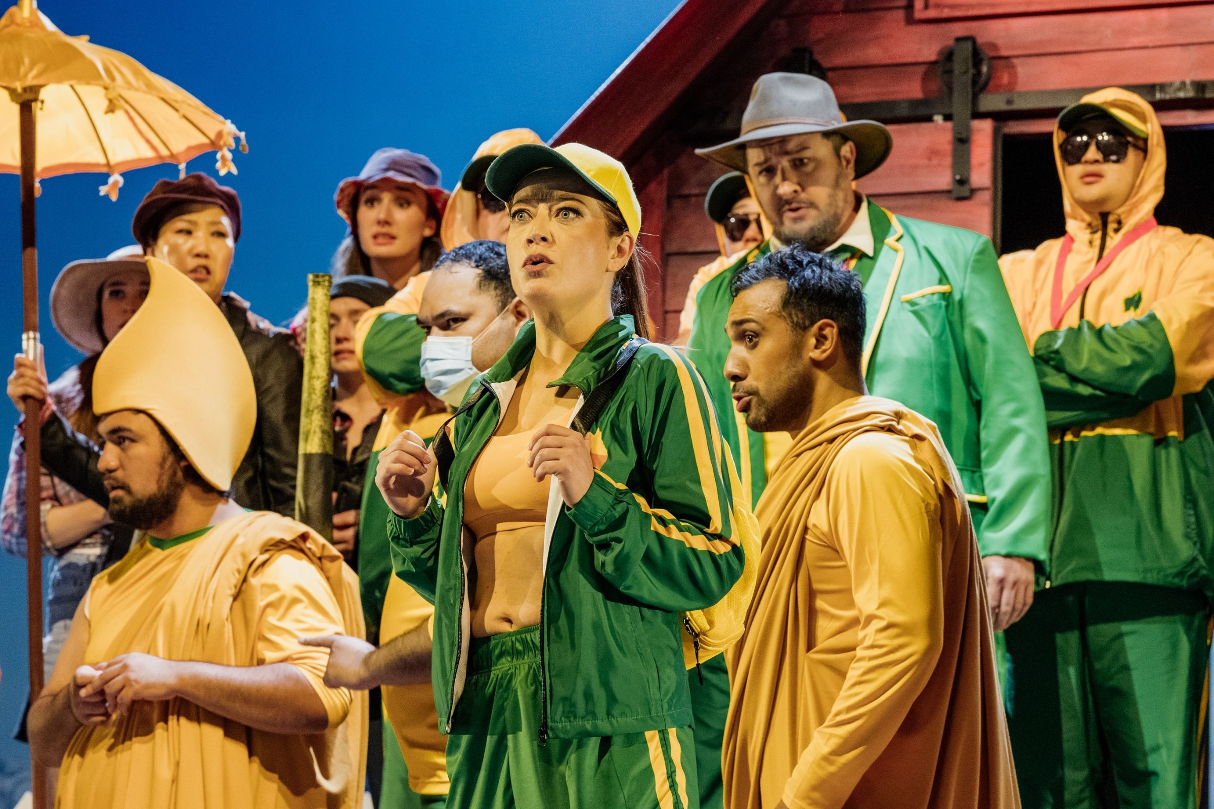 Hanna Hipp (Isolier), Moses Mackay (Raimbaud) and Wade Kernot (Tutor) &copy; Andi Crown
